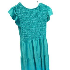 Teal Long Dress Tiered Size L